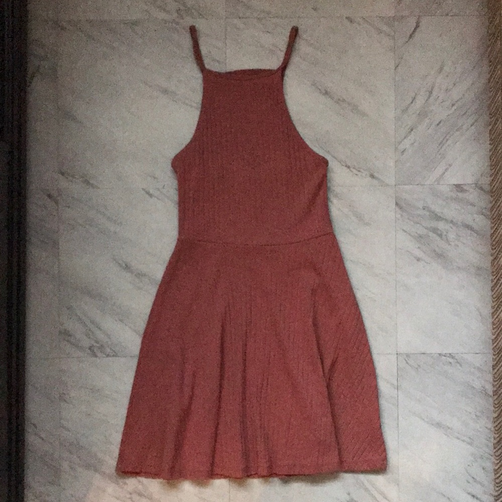 Forever 21 Pink Mauve Sz Small Ribbed Skater Dress